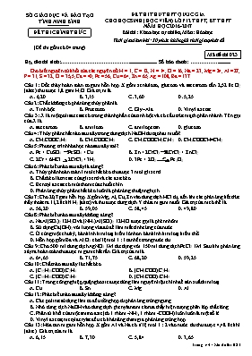 Đề thi thử THPT Quốc gia cho học sinh Lớp 12 THPT, BT THPT môn Hóa học - Mã đề 023 - Năm học 2016-2017 - Sở GD & ĐT Ninh Bình (Có đáp án)